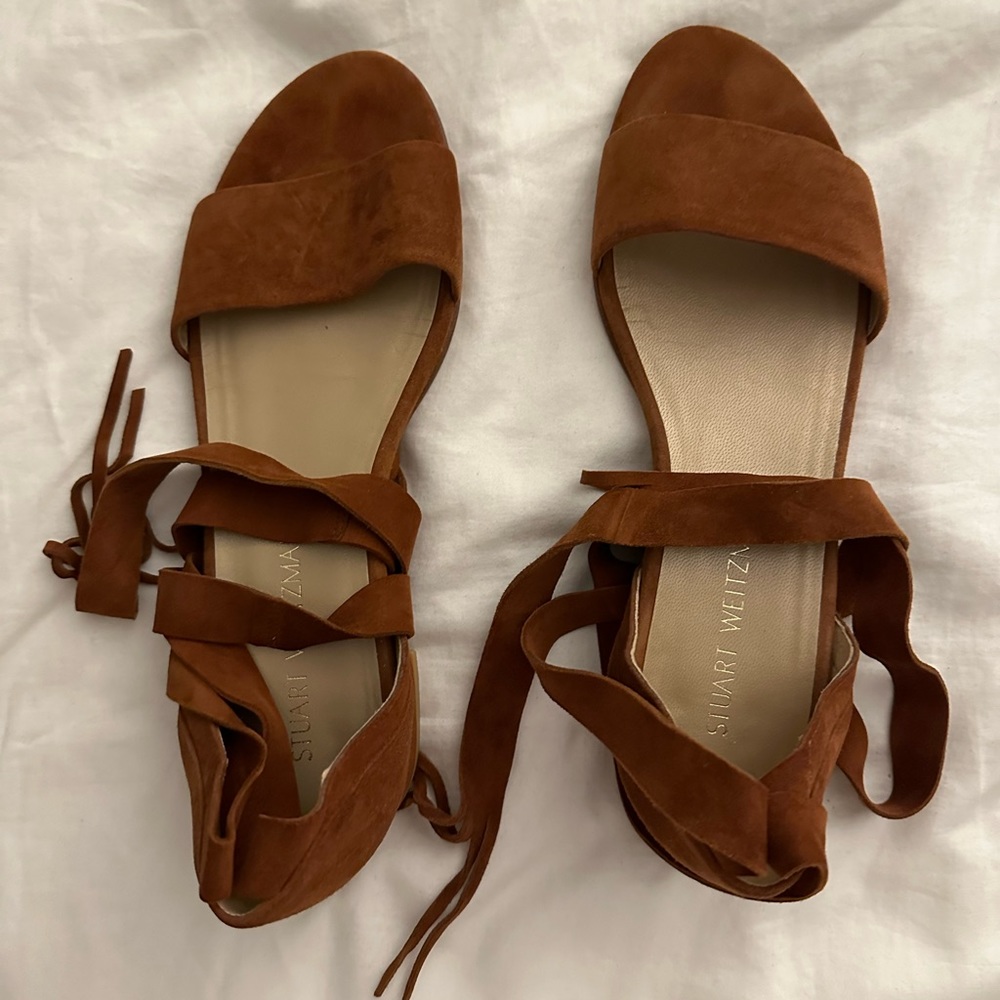 Stuart Weitzman Shoes | Stuart Weitzman Corbata Saddle Lace Up Sandals